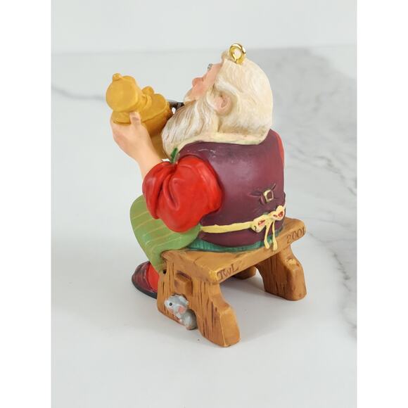 Hallmark Carving Santa Ornament 2001 Christmas Holidays 3" Home Decor Vintage - Picture 8 of 16